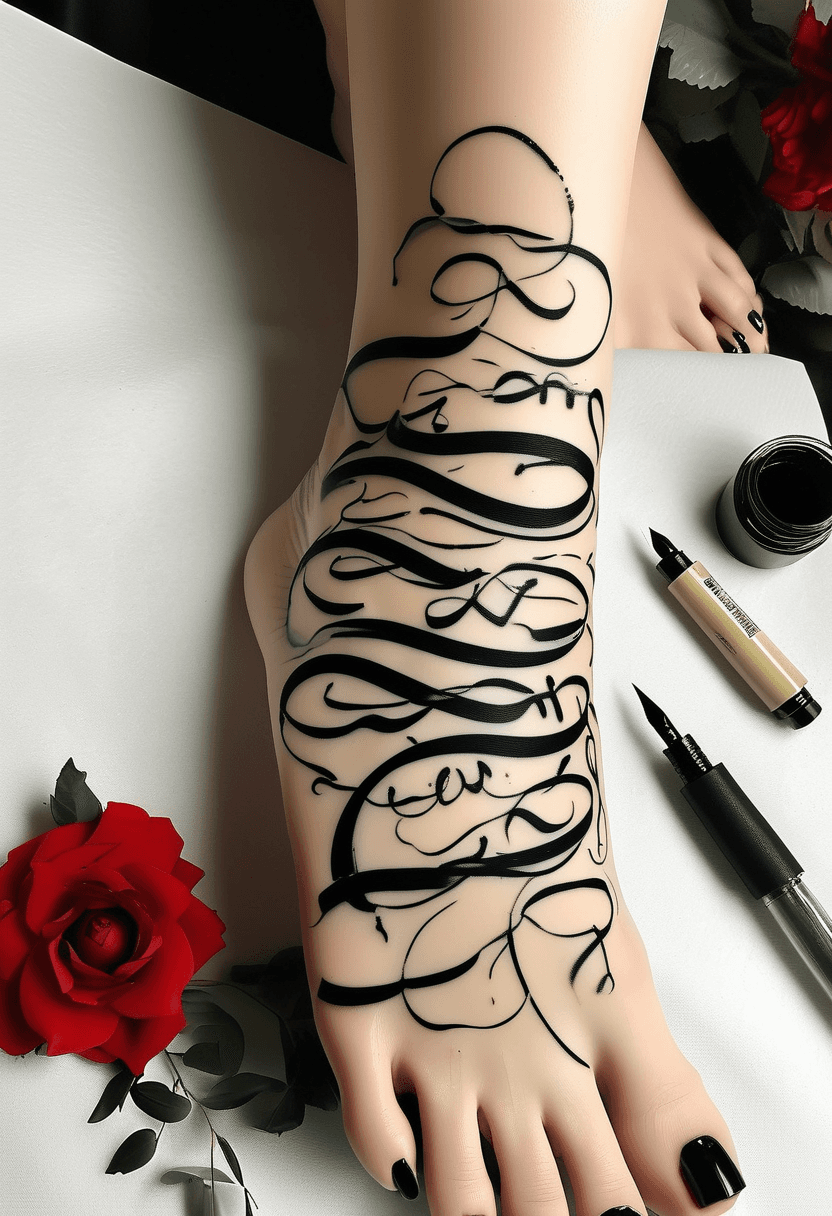 Script Design Tattoo Design - Elegant typography and calligraphy